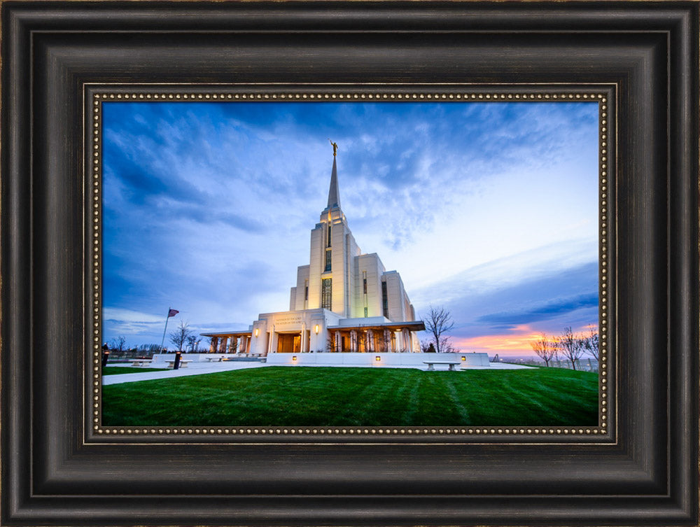 Rexburg Temple - Sunset from the Front