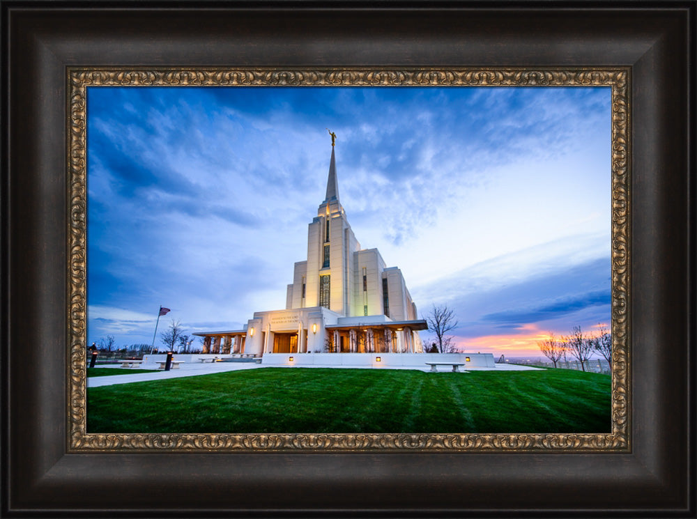 Rexburg Temple - Sunset from the Front