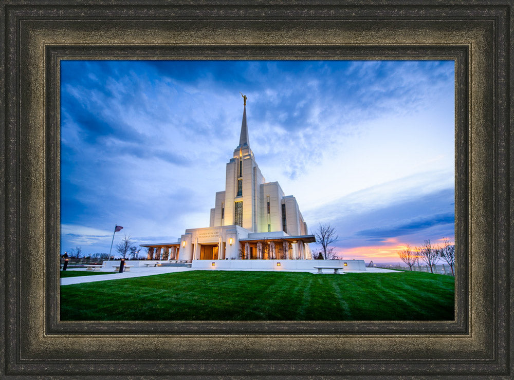 Rexburg Temple - Sunset from the Front