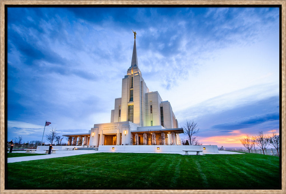 Rexburg Temple - Sunset from the Front