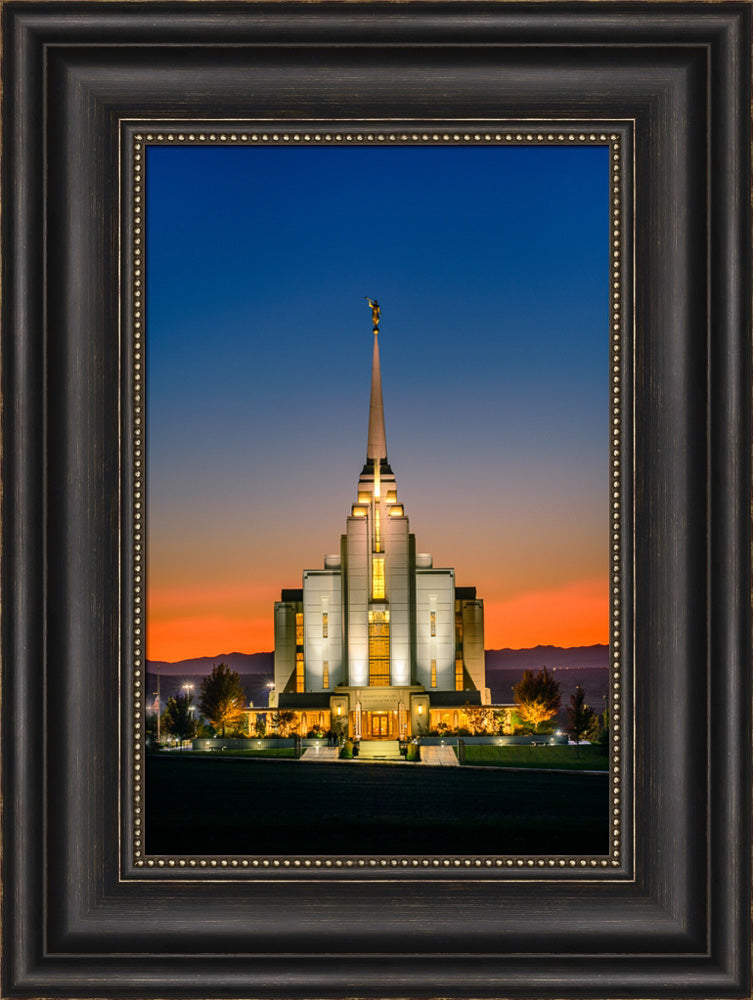 Rexburg Temple - Orange Sunset
