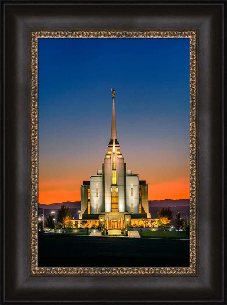 Rexburg Temple - Orange Sunset