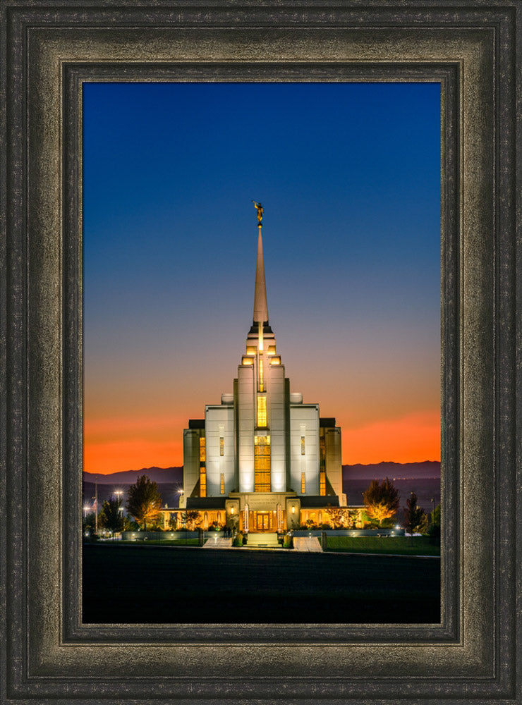 Rexburg Temple - Orange Sunset