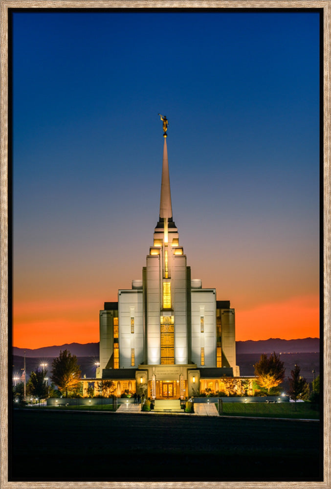 Rexburg Temple - Orange Sunset