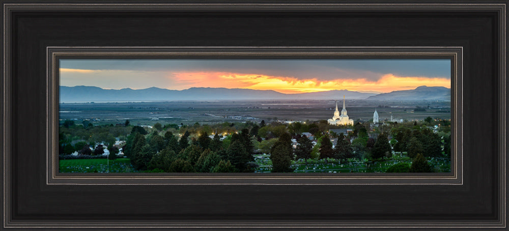 Brigham City Temple - Valley at Sunset