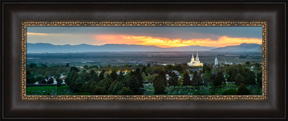 Brigham City Temple - Valley at Sunset