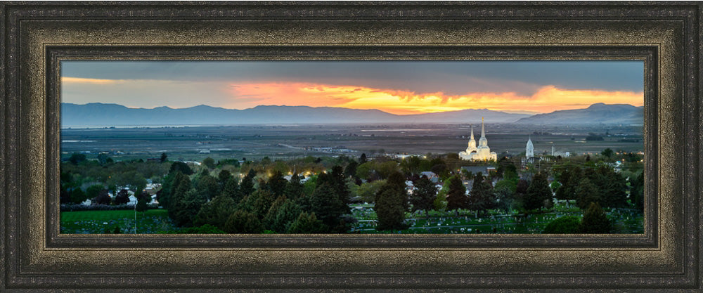 Brigham City Temple - Valley at Sunset