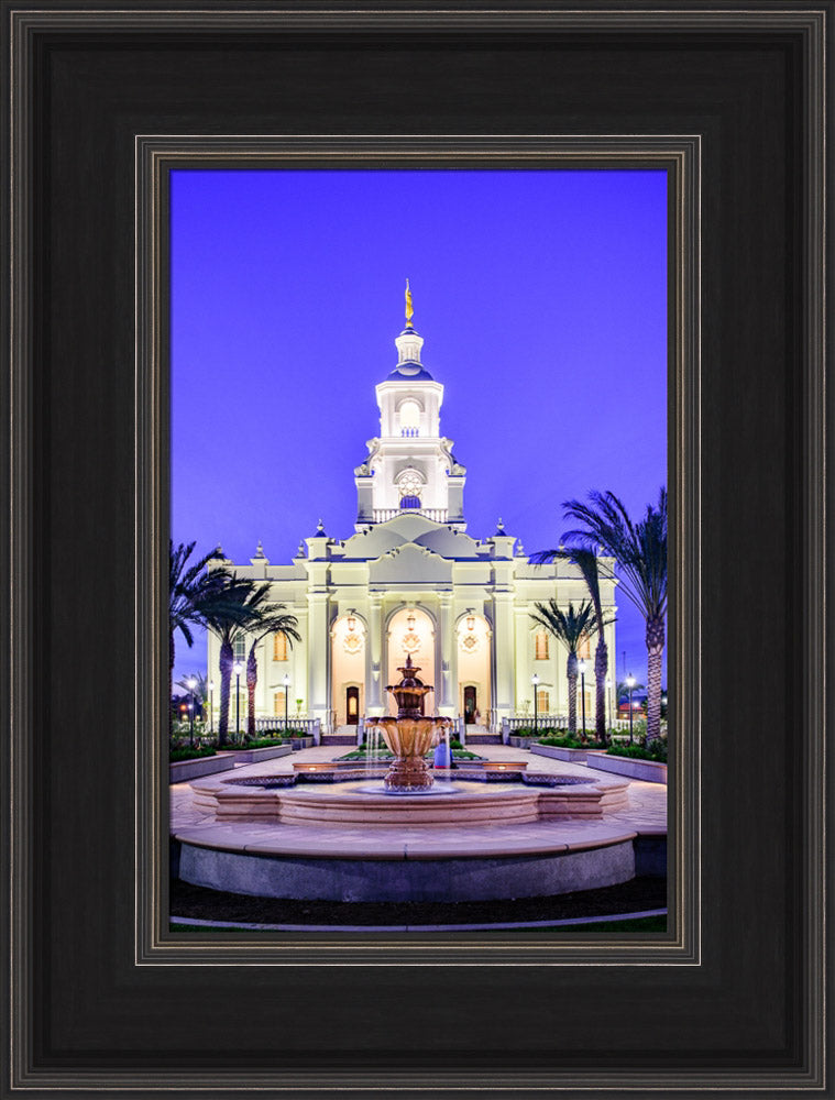 Tijuana Temple - Fountains in Blue