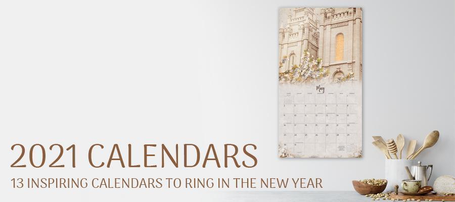 Environment shot of a Robert A. Boyd calendar. Text reads: "2021 Calendars. 13 Inspiring Calendars to bring in the New Year."