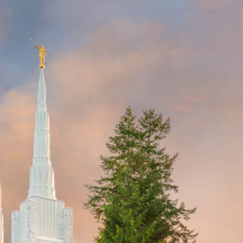 Covenant Series photo of the Portland Oregon Temple by Robert A. Boyd. Text reads: "10 Absolutely Lovely Pictures of the Portland Oregon Temple".