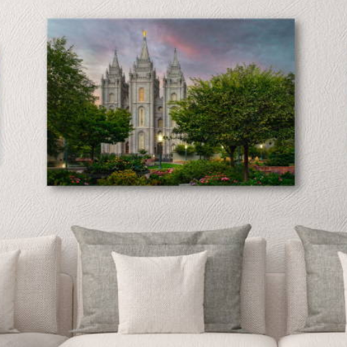 Photo of Salt Lake City Temple by Robert A. Boyd. Text reads: "Art to Get You Thinking About General Conference". 