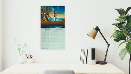  Calendar featuring Jesus' hand. Symbolizes divine guidance and blessings.