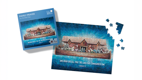 An LDS Art Puzzle featuring Jesus holding a light, symbolizing hope and guidance in a beautifully crafted design.