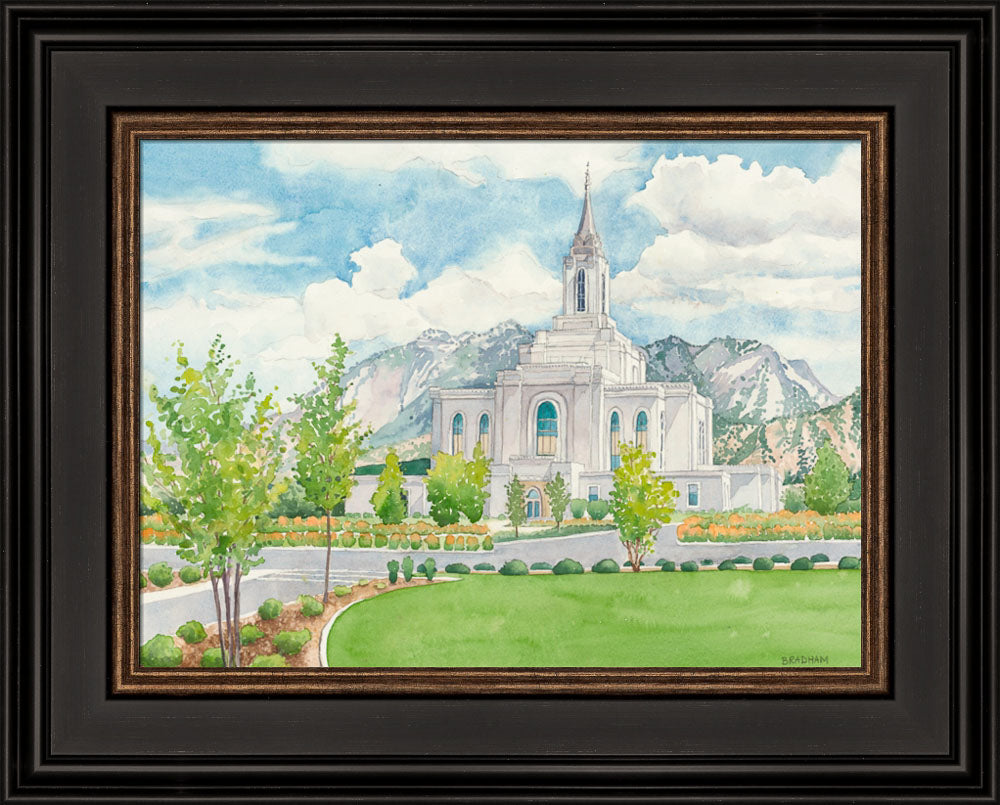 Orem Temple - framed giclee canvas