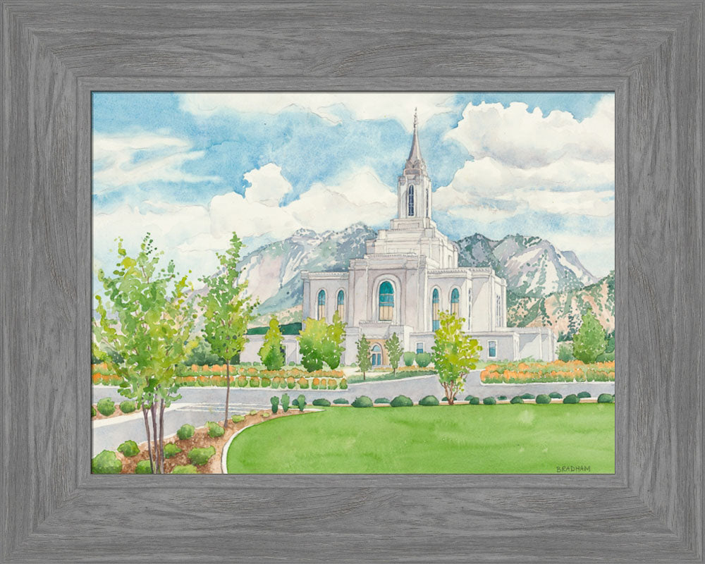 Orem Temple - framed giclee canvas