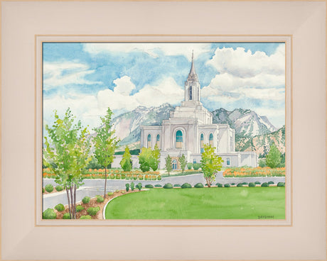 Orem Temple - framed giclee canvas