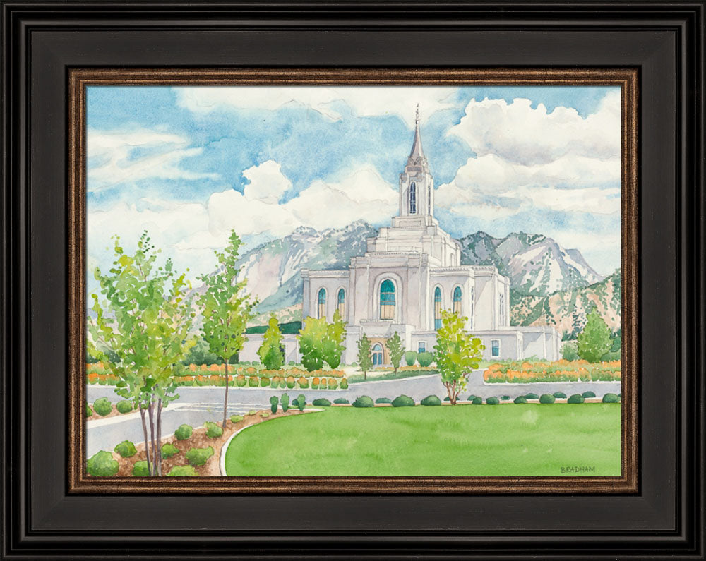 Orem Temple - framed giclee canvas