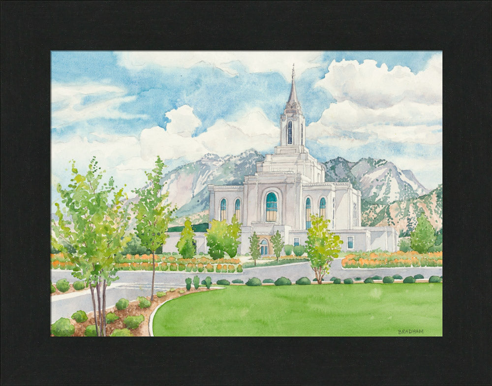 Orem Temple - framed giclee canvas