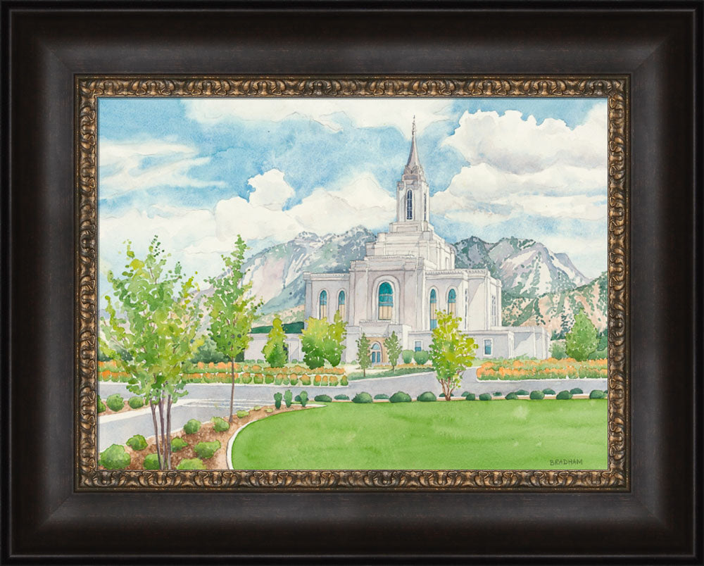 Orem Temple - framed giclee canvas