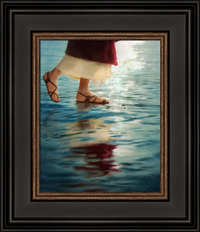 Feet of the Savior walking on water