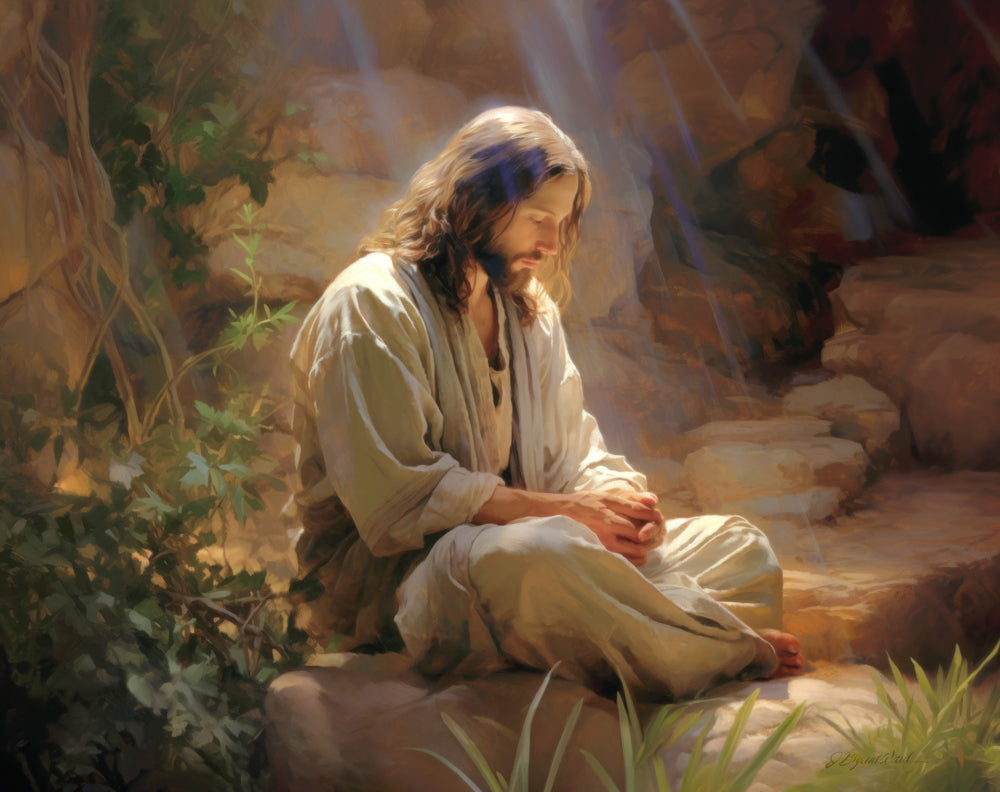 Jesus Christ praying.