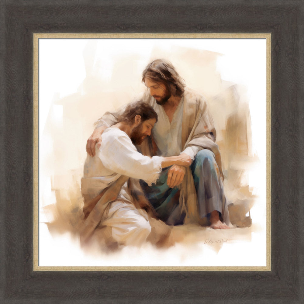 I Will Comfort You - framed giclee canvas