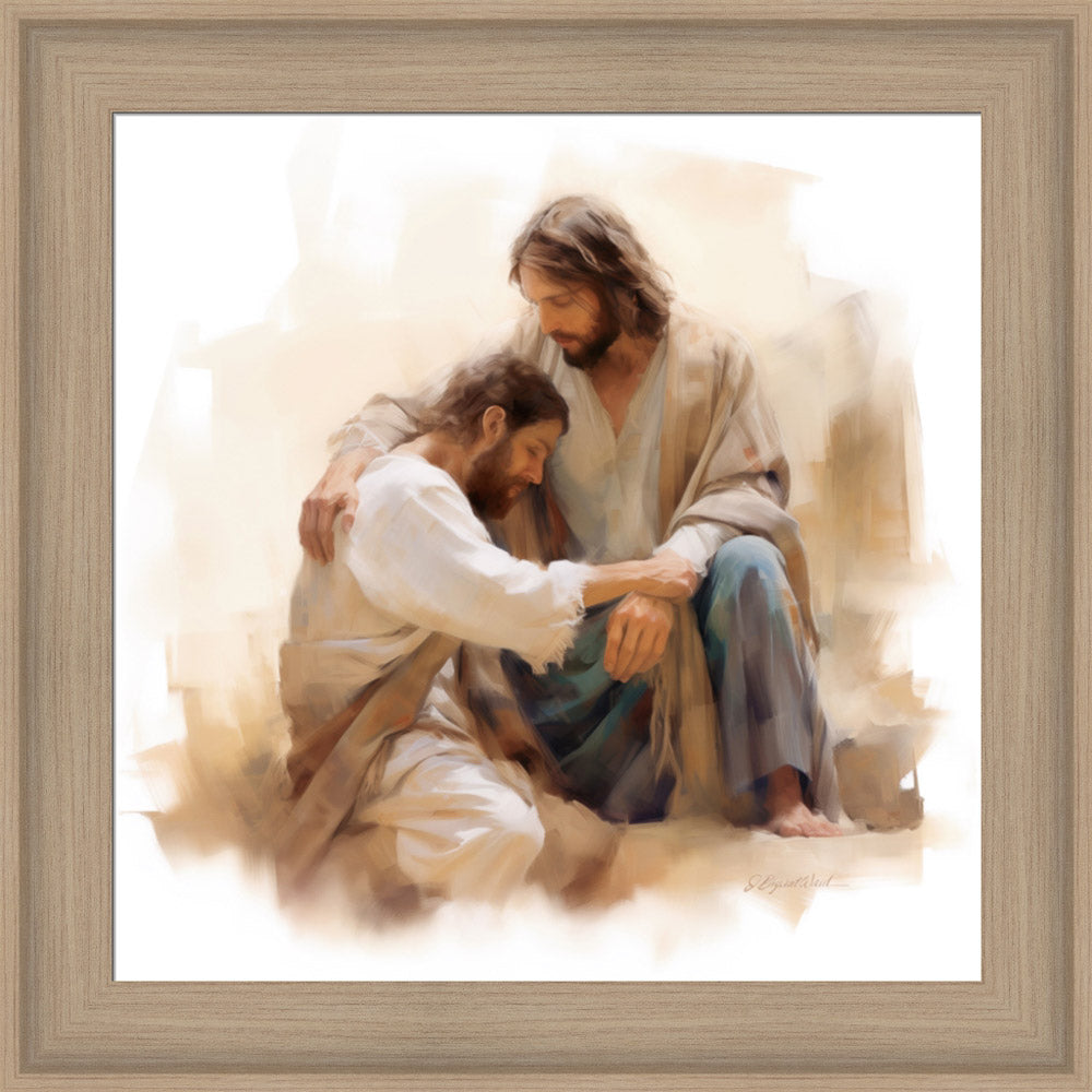 I Will Comfort You - framed giclee canvas