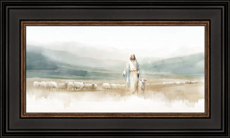 The Good Shepherd - framed giclee canvas