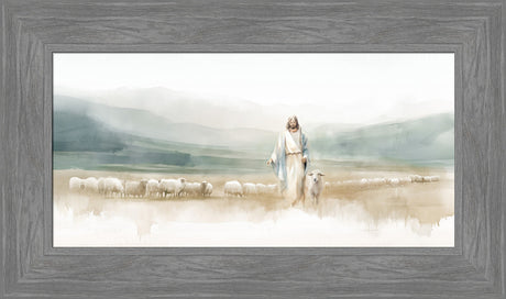 The Good Shepherd - framed giclee canvas