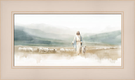 The Good Shepherd - framed giclee canvas