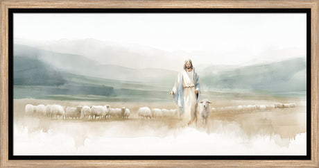 The Good Shepherd - framed giclee canvas