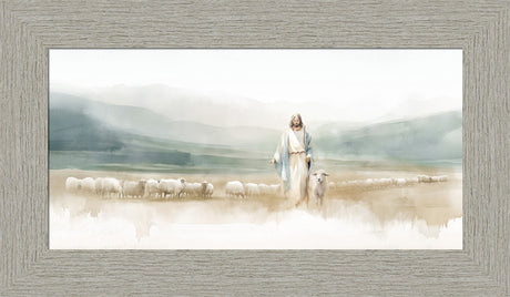 The Good Shepherd - framed giclee canvas