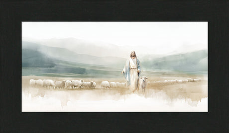 The Good Shepherd - framed giclee canvas