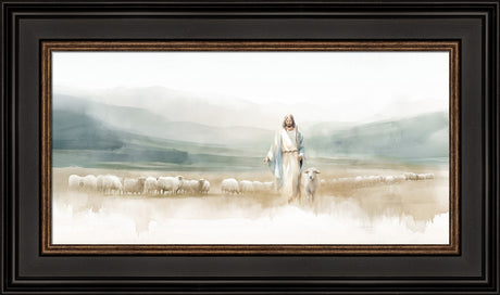 The Good Shepherd - framed giclee canvas