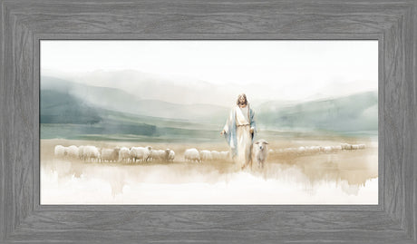 The Good Shepherd - framed giclee canvas