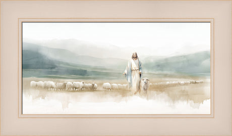 The Good Shepherd - framed giclee canvas