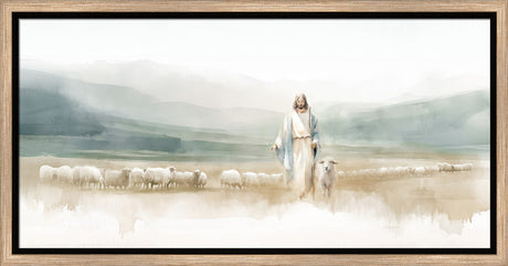 The Good Shepherd - framed giclee canvas