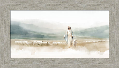 The Good Shepherd - framed giclee canvas