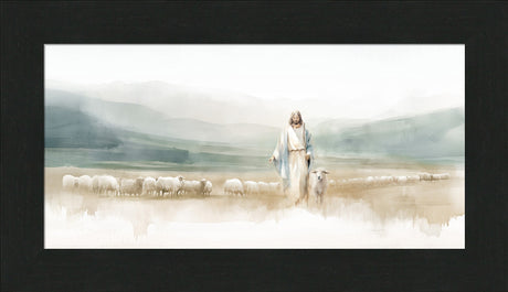 The Good Shepherd - framed giclee canvas