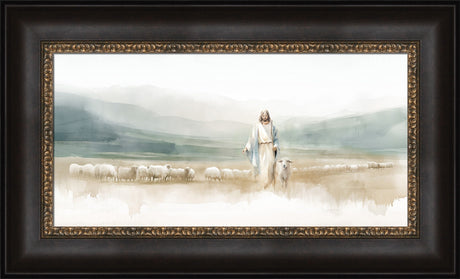 The Good Shepherd - framed giclee canvas