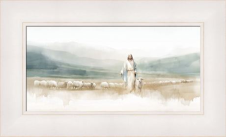 The Good Shepherd - framed giclee canvas