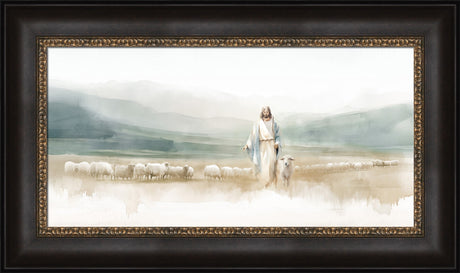 The Good Shepherd - framed giclee canvas