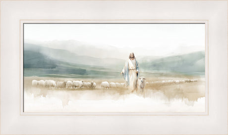 The Good Shepherd - framed giclee canvas