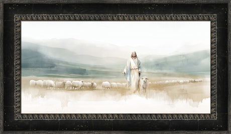 The Good Shepherd - framed giclee canvas