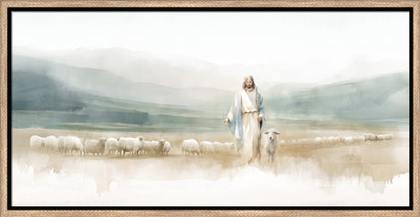 The Good Shepherd - framed giclee canvas