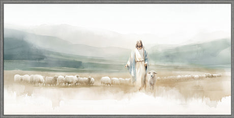 The Good Shepherd - framed giclee canvas