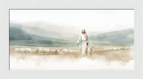 The Good Shepherd - framed giclee canvas