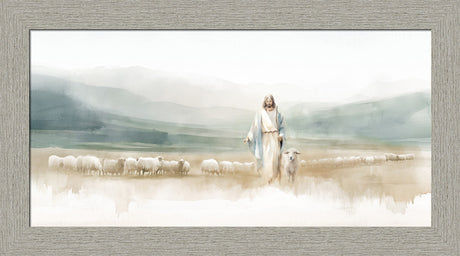 The Good Shepherd - framed giclee canvas