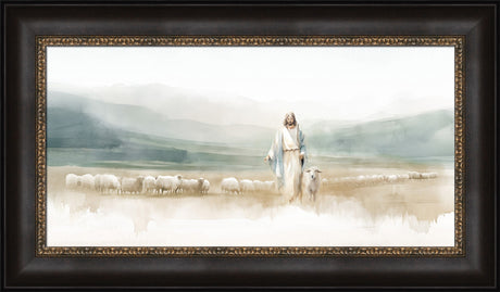 The Good Shepherd - framed giclee canvas