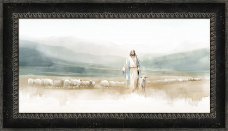 The Good Shepherd - framed giclee canvas